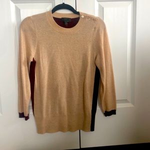 J Crew with cashmere and elbow patches sweater.